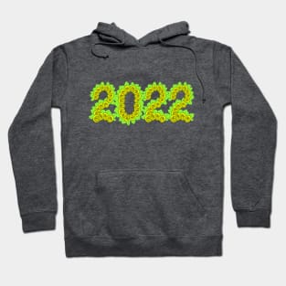2022 created with yellow roses and green leaves Hoodie